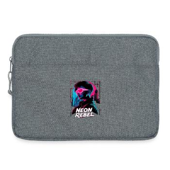 Fille Cyberpunk Rebelle Néon - Sacoche pour ordinateur portable 15 pouces - gris chiné - Devant