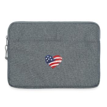USA Herz - Land of the Free because of the Brave - Laptoptasche 15" - Grau meliert - Vorne