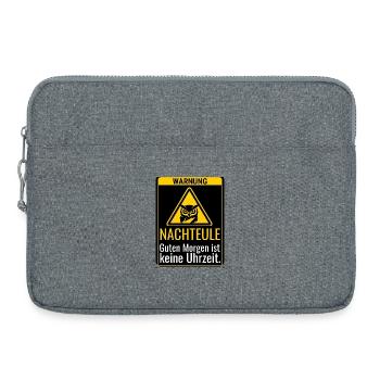 Warnung Nachteule Guten Morgen ist keine Uhrzeit - Laptoptasche 15" - Grau meliert - Vorne