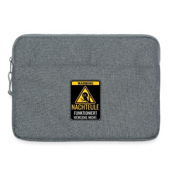 Warnung Nachteule funktioniert morgens nicht - Laptoptasche 15" - Grau meliert - Vorne