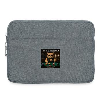 Katze spielt Billard in der Lounge Cool Lustig - Laptoptasche 15" - Grau meliert - Vorne