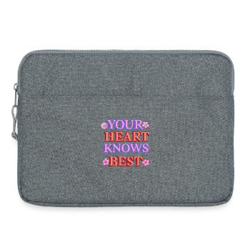 Your heart knows best - Laptop bag 15" - heather grey - Front