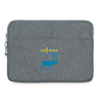Sweden Moose Retro Logo - Laptop bag 15" - heather grey - Front