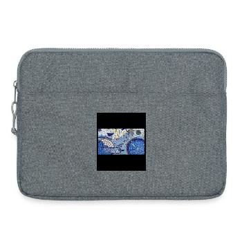 Vélo en mosaïque en tons bleus - Sacoche pour ordinateur portable 15 pouces - gris chiné - Devant