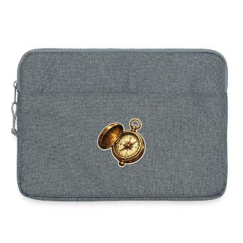 Antike Kompassuhr Abenteuer - Laptoptasche 15" - Grau meliert - Vorne