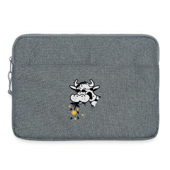 Cow eats bouquet - Laptop bag 15" - heather grey - Front