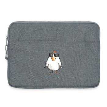 Chicken with cool sunglasses - rooster - goose - Laptop bag 15" - heather grey - Front