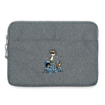 Cooler Power Surfer - Comic - Laptoptasche 15" - Grau meliert - Vorne