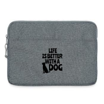 Life is better with a dog, animals, dogs * - Laptop bag 15" - heather grey - Front
