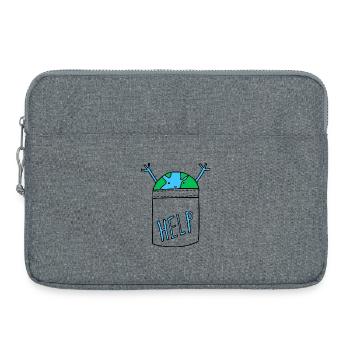 Erde Welt Brusttasche Hemd Klima Help - Laptoptasche 15" - Grau meliert - Vorne