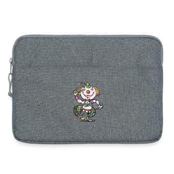 Cartoon Clown Drummer Design - Laptop bag 15" - heather grey - Front