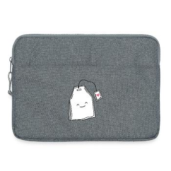 Teeliebhaber Tee Lächeln - Laptoptasche 15" - Grau meliert - Vorne