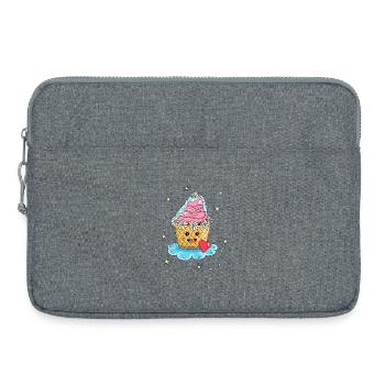 Cupcake Muffin Kuchen als Braut - Laptoptasche 15" - Grau meliert - Vorne