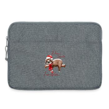 Weihnachten Spruch Weihnachtsspruch Faultier Santa - Laptoptasche 15" - Grau meliert - Vorne
