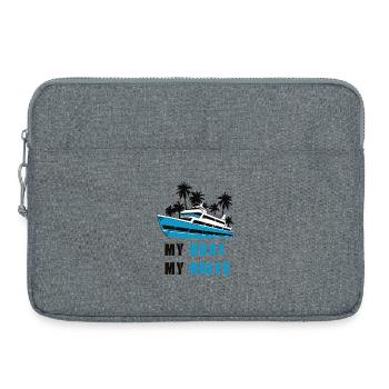 Mein Boot meine Regeln - Laptoptasche 15" - Grau meliert - Vorne