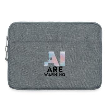 Alerte IA Prudence Intelligence Artificielle - Sacoche pour ordinateur portable 15 pouces - gris chiné - Devant
