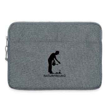 nature lover gardener garden work watering can meadow - Laptop bag 15" - heather grey - Front