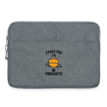 Orbe Orange Zigzag Géométrique - Sacoche pour ordinateur portable 15 pouces - gris chiné - Devant