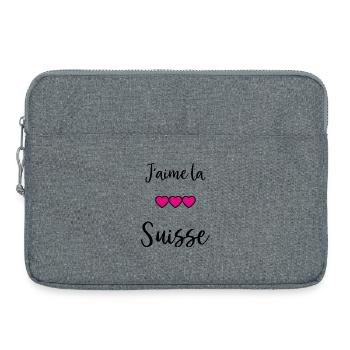 SCHWEIZ. HUMOR. LAND. FLAGGE. GENF. LAUSANNE - Laptoptasche 15" - Grau meliert - Vorne