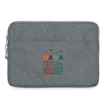 Maman - Belle, Intrépide, Charmante, Courageuse, Forte - Sacoche pour ordinateur portable 15 pouces - gris chiné - Devant
