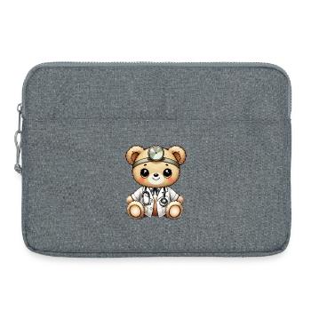 mignon jouet câlin teddy doctor avec manteau de médecin - Sacoche pour ordinateur portable 15 pouces - gris chiné - Devant