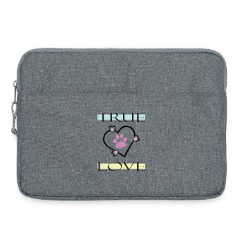 True Love Paw Print - Laptop bag 15" - heather grey - Front