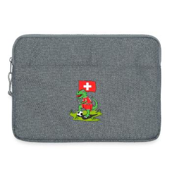 Drapeau de la Suisse Dinosaure Rex Football - Sacoche pour ordinateur portable 15 pouces - gris chiné - Devant