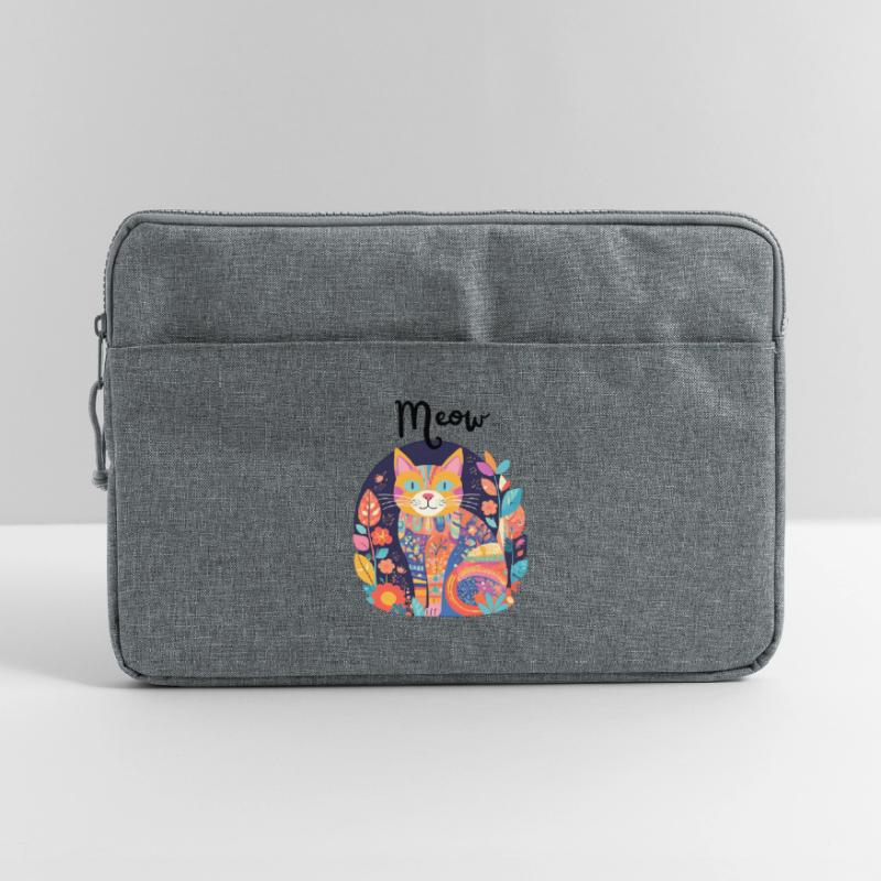 Chat coloré florilège patchwork Sacoche pour ordinateur portable 15 pouces