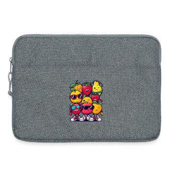 Fruit Squad – 🍓 🍊 🍉 Dessin animé - Sacoche pour ordinateur portable 15 pouces - gris chiné - Devant