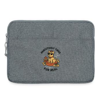 Dogboss with sunglasses and crown - Laptop bag 15" - heather grey - Front