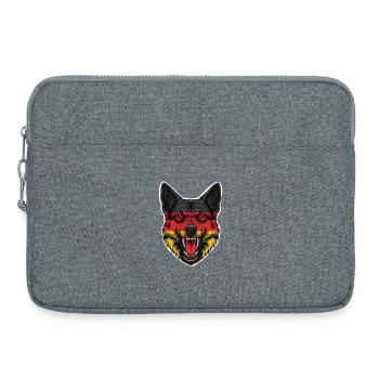 Motif du drapeau du berger allemand - Sacoche pour ordinateur portable 15 pouces - gris chiné - Devant