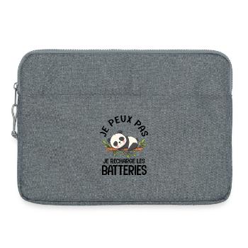 I can't I recharge the batteries panda cute - Laptop bag 15" - heather grey - Front