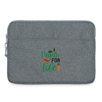 Vegan For Life - Laptop bag 15" - heather grey - Front