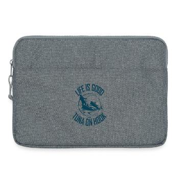 LIFE IS GOOD WITH TUNA ON HOOK - Laptop bag 15" - heather grey - Front