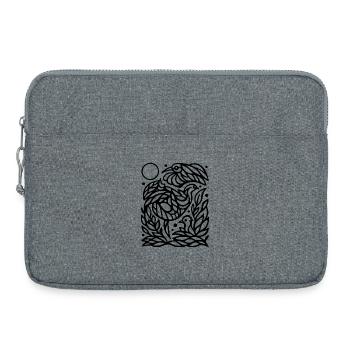 Oiseaux volants minimalistes Liberté Line Art Design - Sacoche pour ordinateur portable 15 pouces - gris chiné - Devant