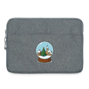 Village d’hiver à Snow Globe - Sacoche pour ordinateur portable 15 pouces - gris chiné - Devant