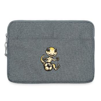 Gecko donne des coups de pied au football - Sacoche pour ordinateur portable 15 pouces - gris chiné - Devant