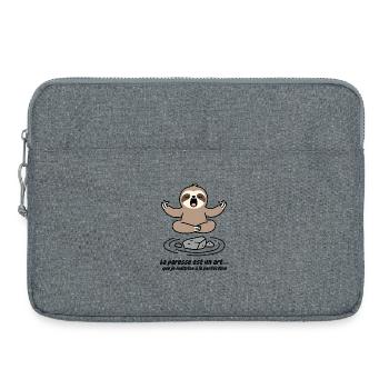 Paresseux Méditatif Zen - Sacoche pour ordinateur portable 15 pouces - gris chiné - Devant