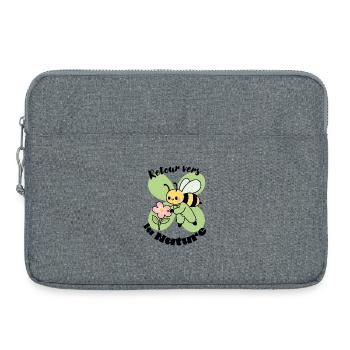 Abeille, écologie et retour vers la nature - Sacoche pour ordinateur portable 15 pouces - gris chiné - Devant