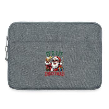 funny Santa, little Christmas - Laptoptasche 15" - Grau meliert - Vorne