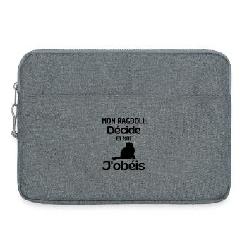 Süße Katzen-Ragdoll - Laptoptasche 15" - Grau meliert - Vorne