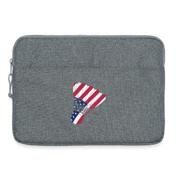 Joueur de badminton américain Patriote Drapeau américain - Sacoche pour ordinateur portable 15 pouces - gris chiné - Devant