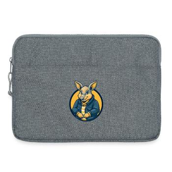 Aardvark Kawaii Mascot Cartoon Clipart Logo Badge - Laptop bag 15" - heather grey - Front