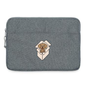 Chien câlin dans une boîte - Sacoche pour ordinateur portable 15 pouces - gris chiné - Devant