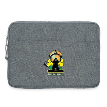 Globe Gasmaske rettet den Planeten - Laptoptasche 15" - Grau meliert - Vorne