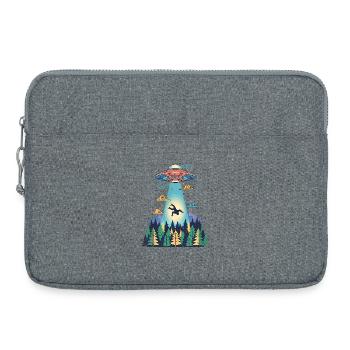 Bigfoot Alien Abduction Sasquatch UFO Spaceship - Laptop bag 15" - heather grey - Front