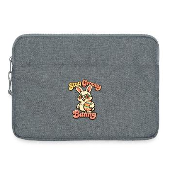 Lapin rétro avec lunettes de soleil Oreilles de lapin de Pâques - Sacoche pour ordinateur portable 15 pouces - gris chiné - Devant