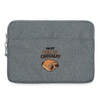 On dit pain au chocolat humour boulangerie - Sacoche pour ordinateur portable 15 pouces - gris chiné - Devant