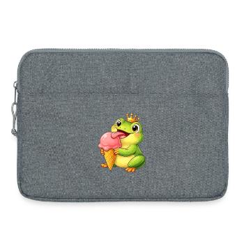 Süßer Frosch König mit Eis - Laptop bag 15" - heather grey - Front