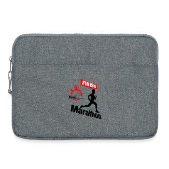 Marathon-Läuferzeit – Zielrekord - Laptoptasche 15" - Grau meliert - Vorne